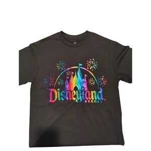 Disneyland Resort Rainbow Castle Fireworks T Shirt Women's Size Small Black